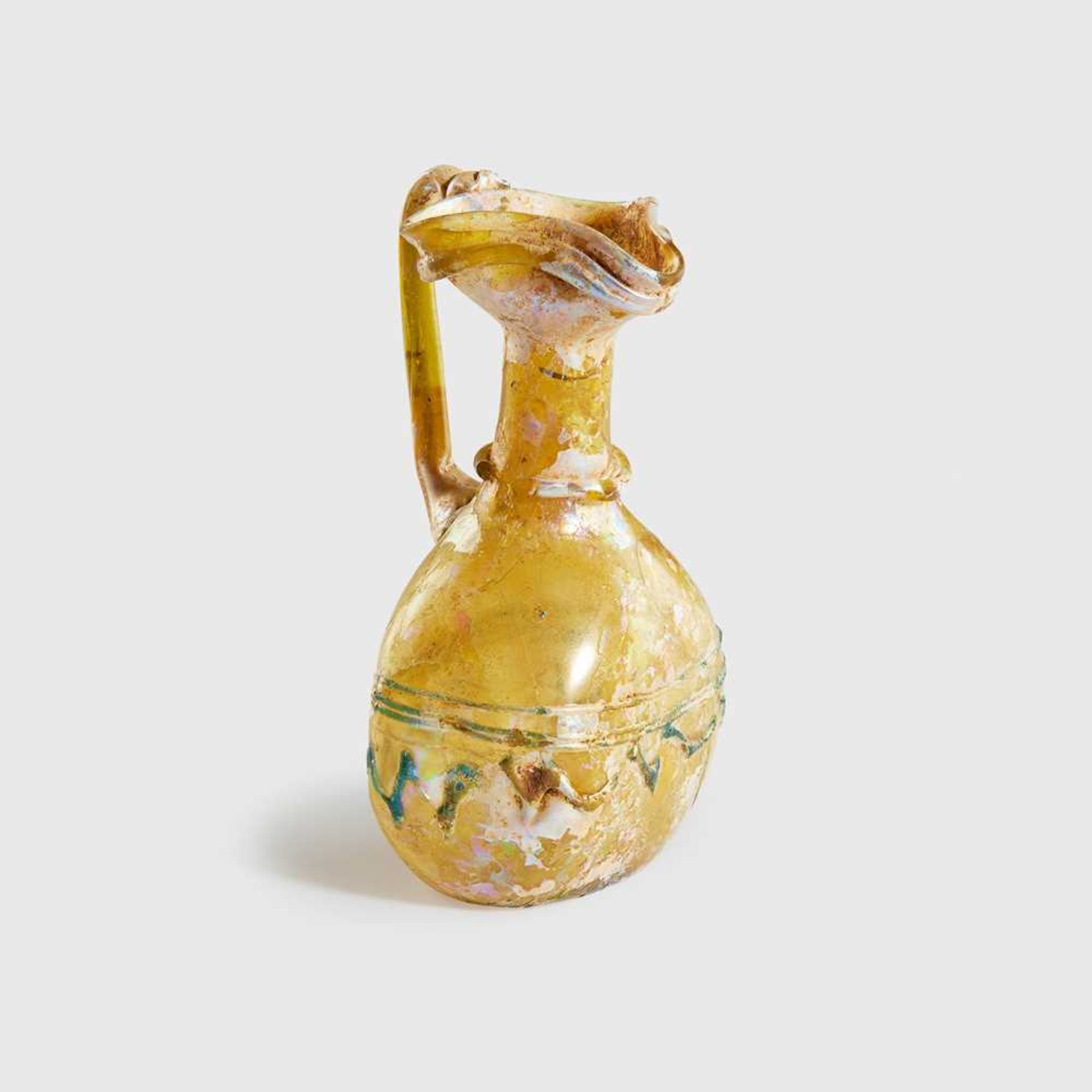 ROMAN GLASS FLASK EASTERN MEDITERRANEAN, 2ND CENTURY A.D.