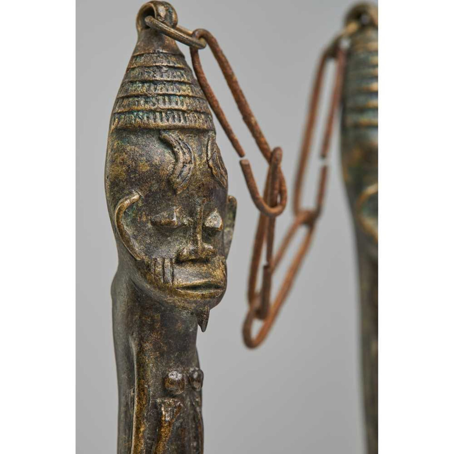 PAIR OF YORUBA EDAN OGBONI STAFFS NIGERIA - Image 4 of 6