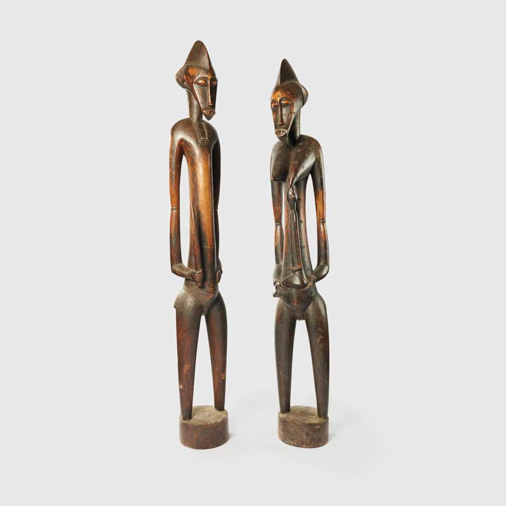 PAIR OF SENUFO RHYTHM POUNDERS COTE D'IVOIRE