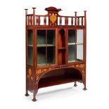 SHAPLAND & PETTER, BARNSTAPLE ARTS & CRAFTS DISPLAY CABINET, CIRCA 1900