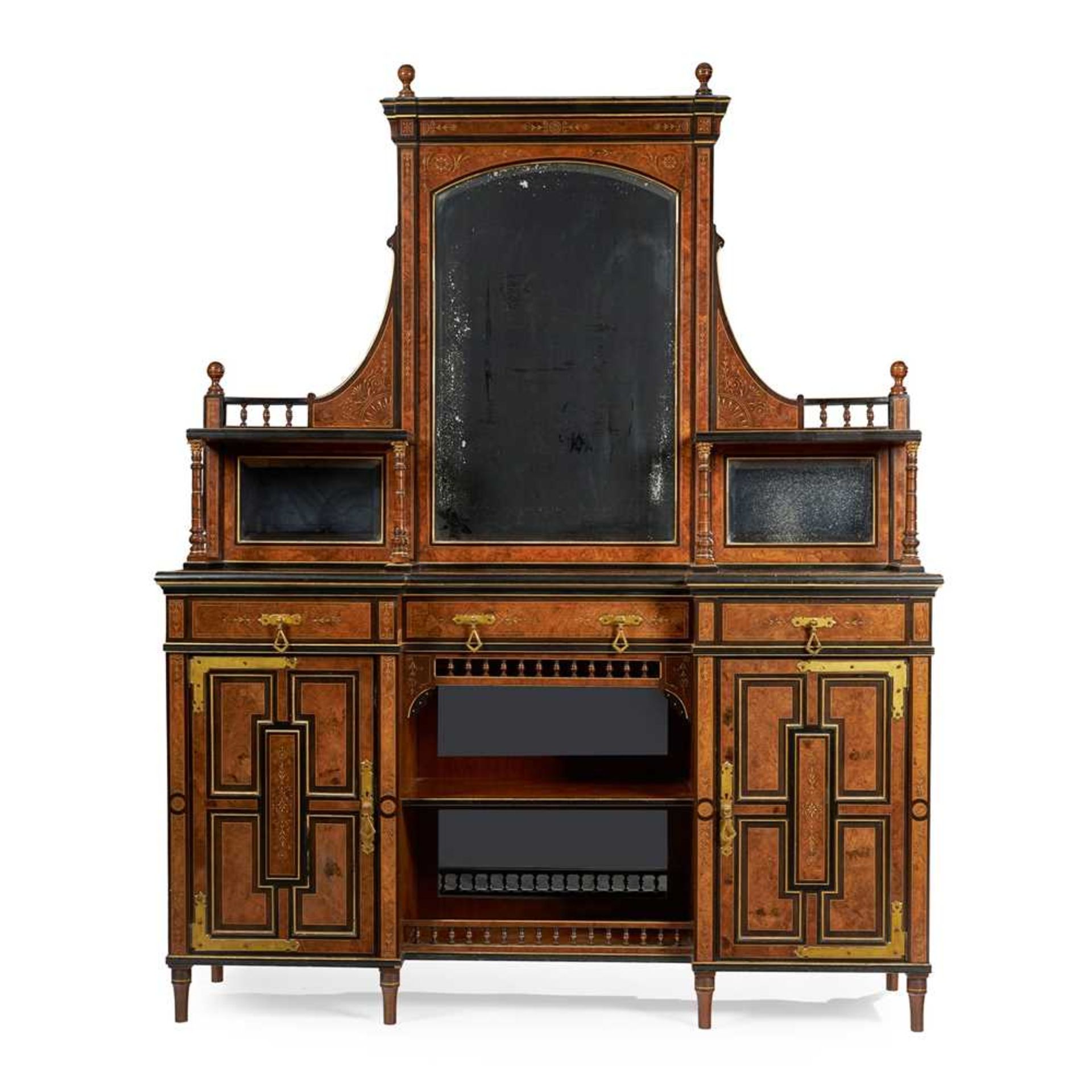 H. W. BATLEY (1846-1932) FOR SHOOLBRED & CO. AESTHETIC MOVEMENT SIDE CABINET, CIRCA 1880