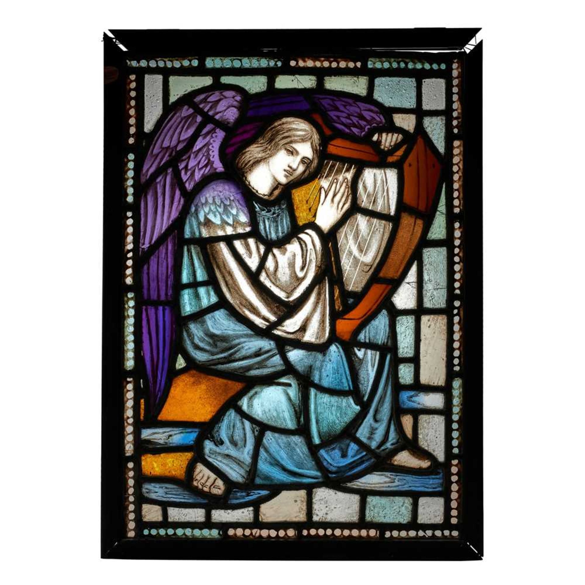 SCOTTISH ANGELIC HARPIST ARTS & CRAFTS PANEL, CIRCA 1890