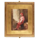 JOHN ABSOLON (BRITISH 1815-1895) RED COSTUMED MALE FIGURE