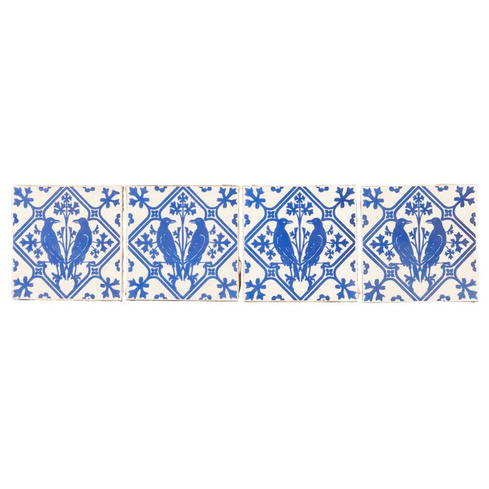 POSSIBLY A. W. N. PUGIN (1812- 1852) FOR MINTON & CO. SET OF FOUR GOTHIC REVIVAL TILES - Image 2 of 4