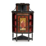 EDWARDS & ROBERTS, LONDON AESTHETIC MOVEMENT CORNER CABINET, CIRCA 1880