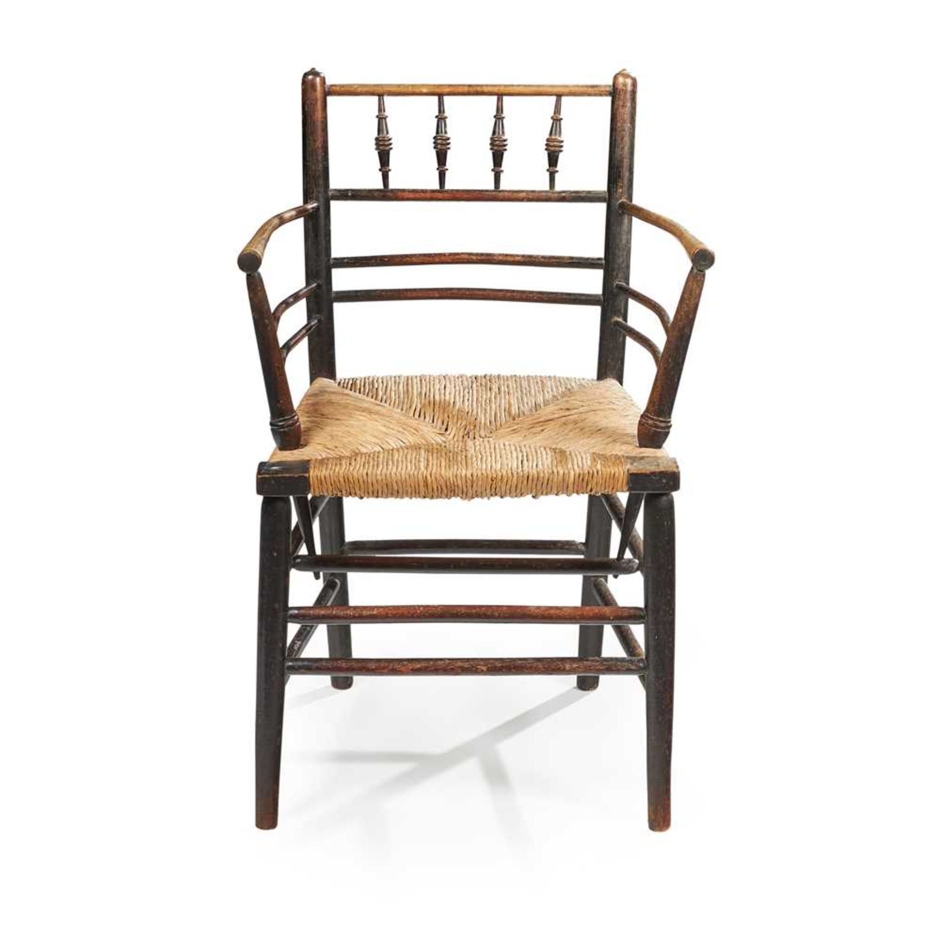 DANTE GABRIEL ROSETTI (BRITISH 1828-1882) (ATTRIBUTED) FOR MORRIS & CO. ‘SUSSEX’ ARMCHAIR, CIRCA 188 - Image 3 of 4