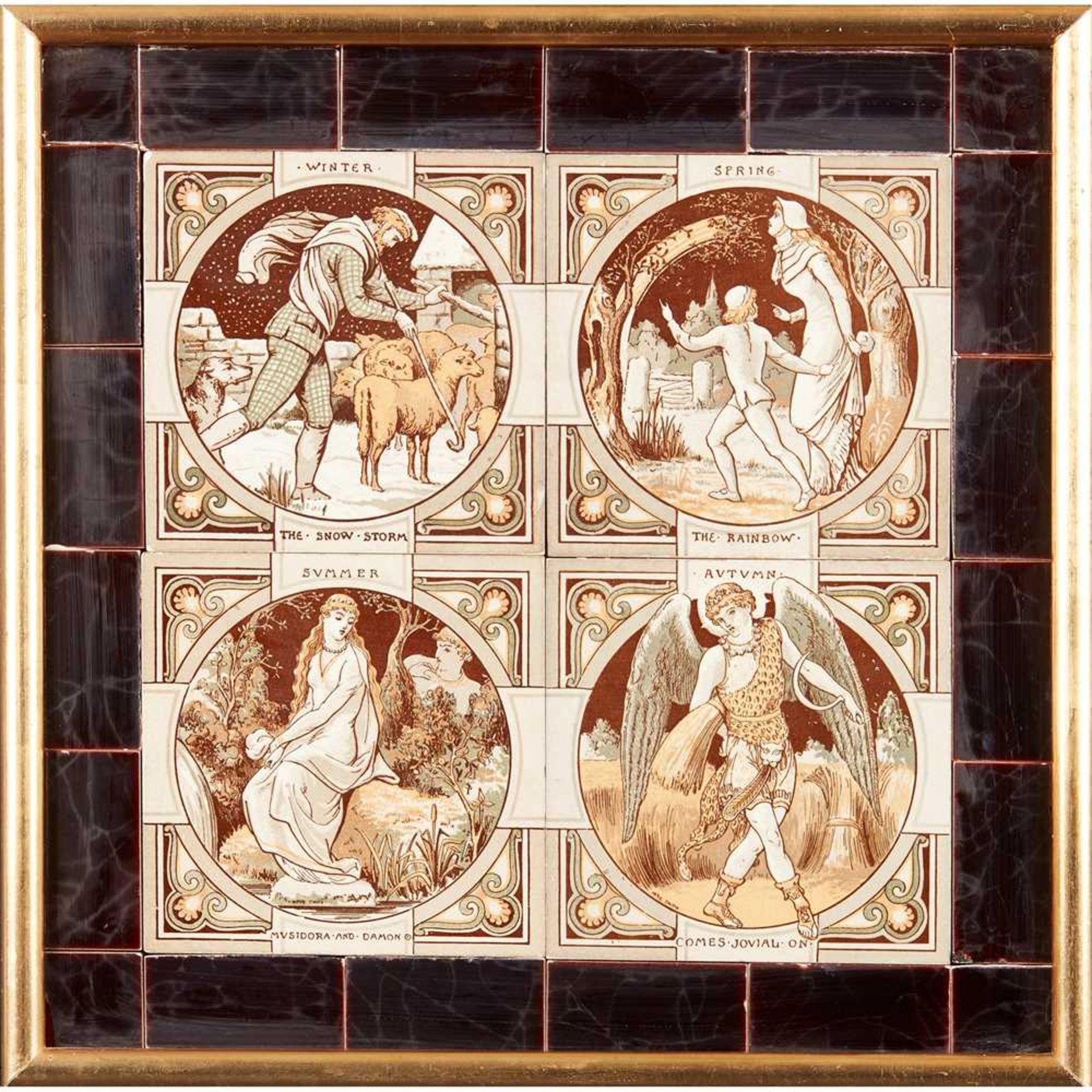 JOHN MOYR SMITH (1839-1912) FOR MINTONS CHINAWORKS GROUP OF FRAMED TILES, CIRCA 1880 - Image 11 of 12