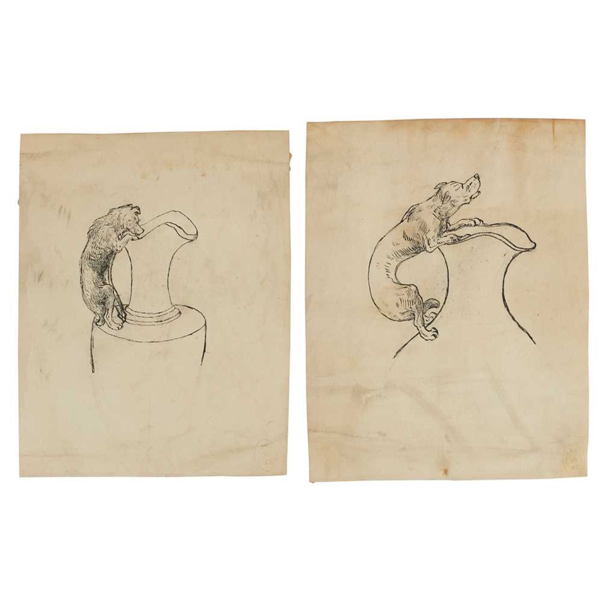 HANNAH BARLOW (1851-1916) DESIGNS FOR A ‘DOG’ JUG HANDLE AND A ‘CAT’ JUG HANDLE, CIRCA 1870 - Image 2 of 15