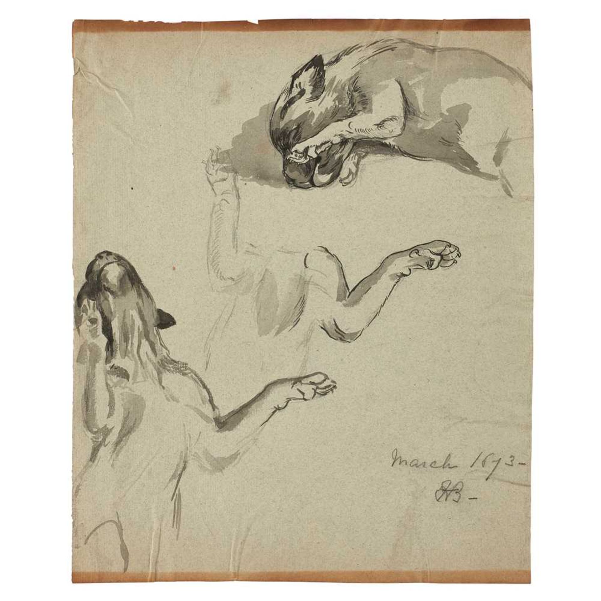 HANNAH BARLOW (1851-1916) THE DOG CARD GAME, 1870 - Image 9 of 17