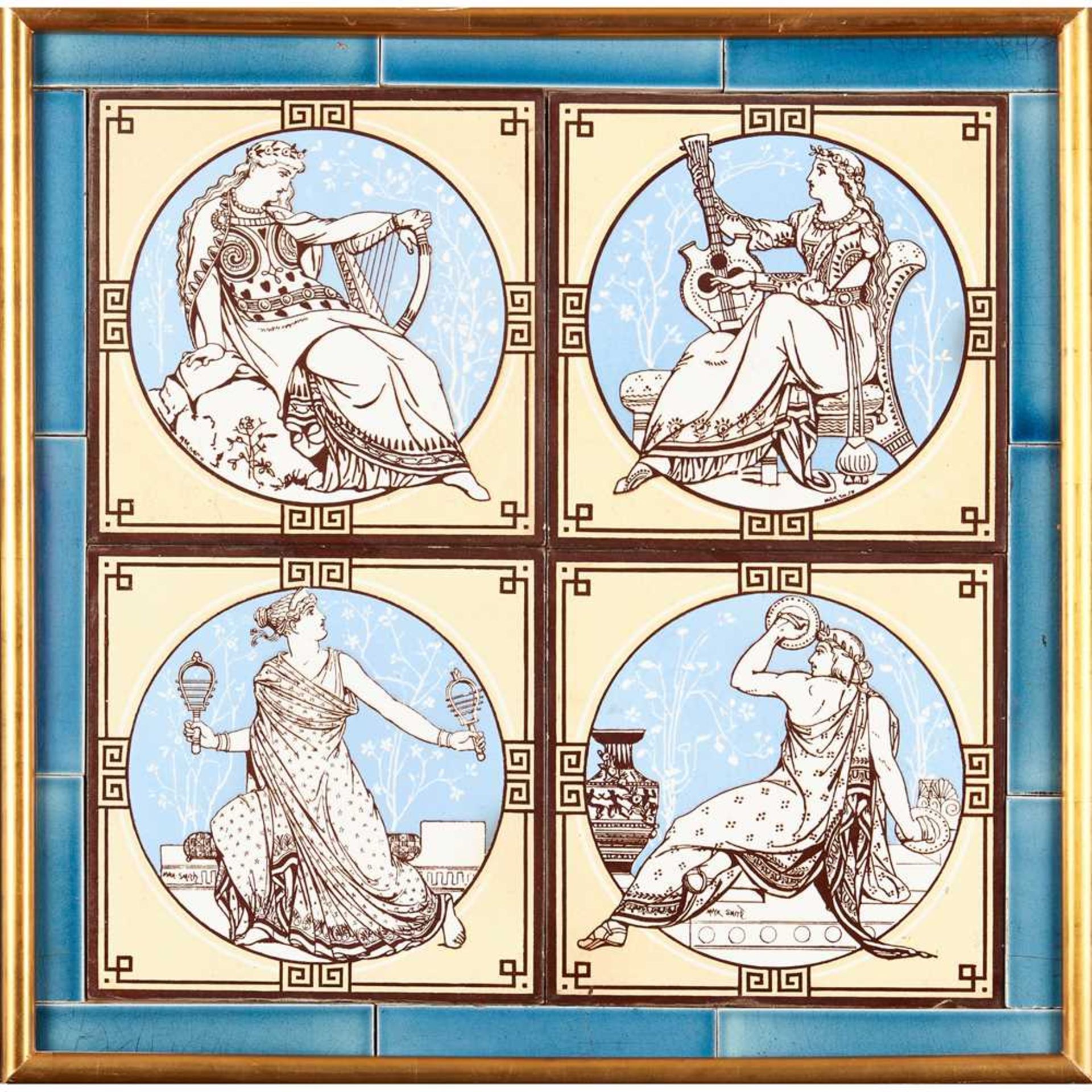 JOHN MOYR SMITH (1839-1912) FOR MINTONS CHINAWORKS GROUP OF FRAMED TILES, CIRCA 1880 - Image 5 of 12