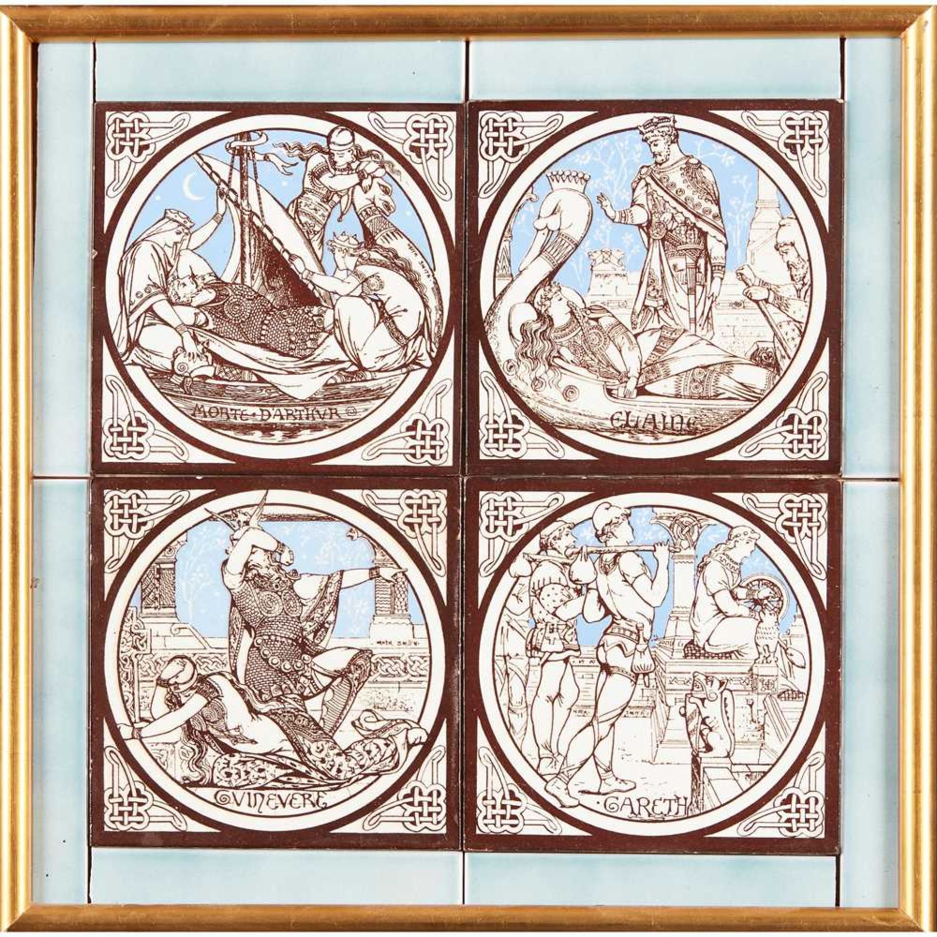 JOHN MOYR SMITH (1839-1912) FOR MINTONS CHINAWORKS GROUP OF FRAMED TILES, CIRCA 1880 - Image 2 of 12