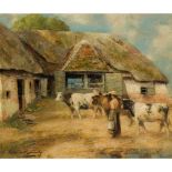 WILLIAM KENNEDY (SCOTTISH 1859-1918) THE FARMYARD