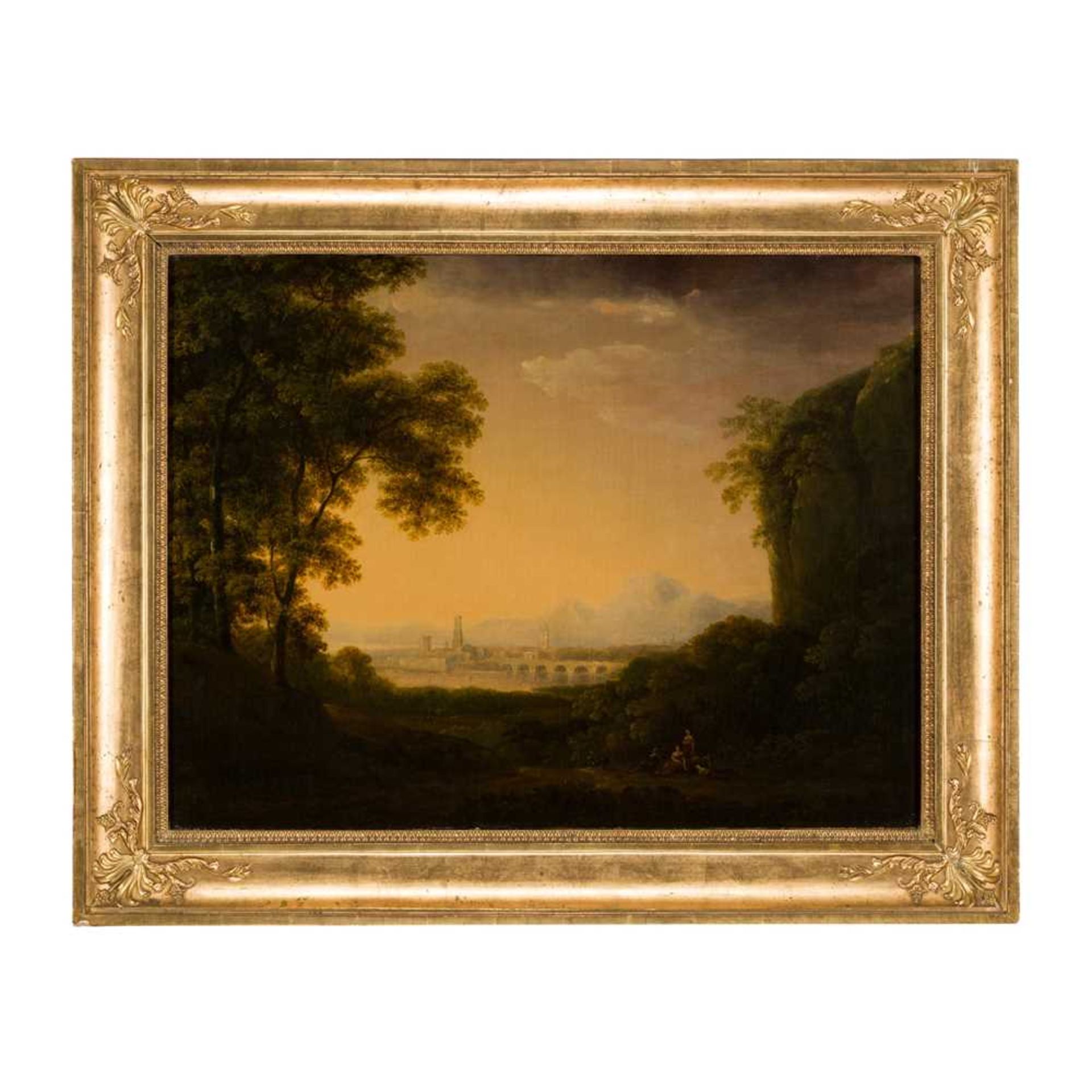 CIRCLE OF ALEXANDER NASMYTH FIGURES IN AN ITALIANATE LANDSCAPE - Image 2 of 3
