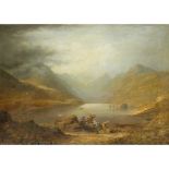 THOMAS FENWICK (FL.1835-D.1849) A HIGHLAND LOCH WITH DEPARTING ROWING BOAT