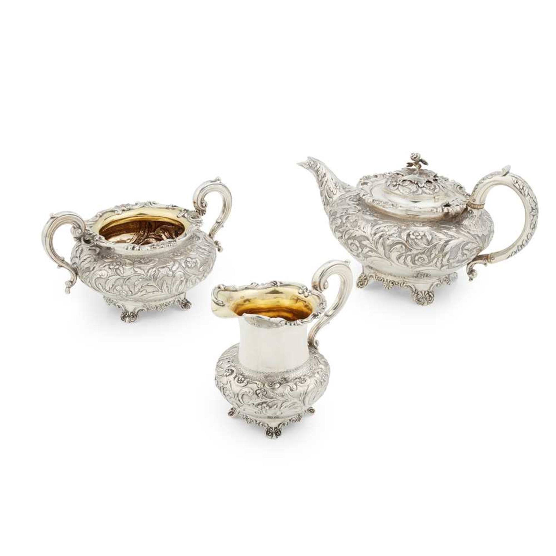 A William IV three piece tea service