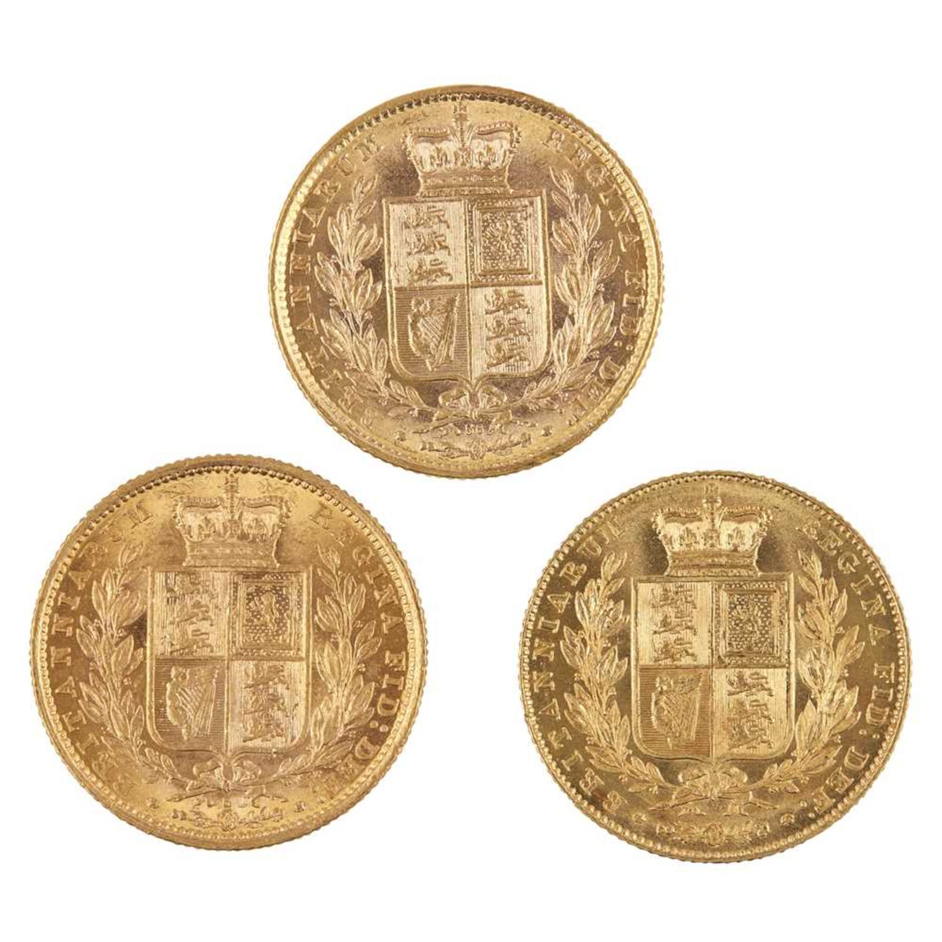 A group of three Victorian sovereigns - Image 2 of 2