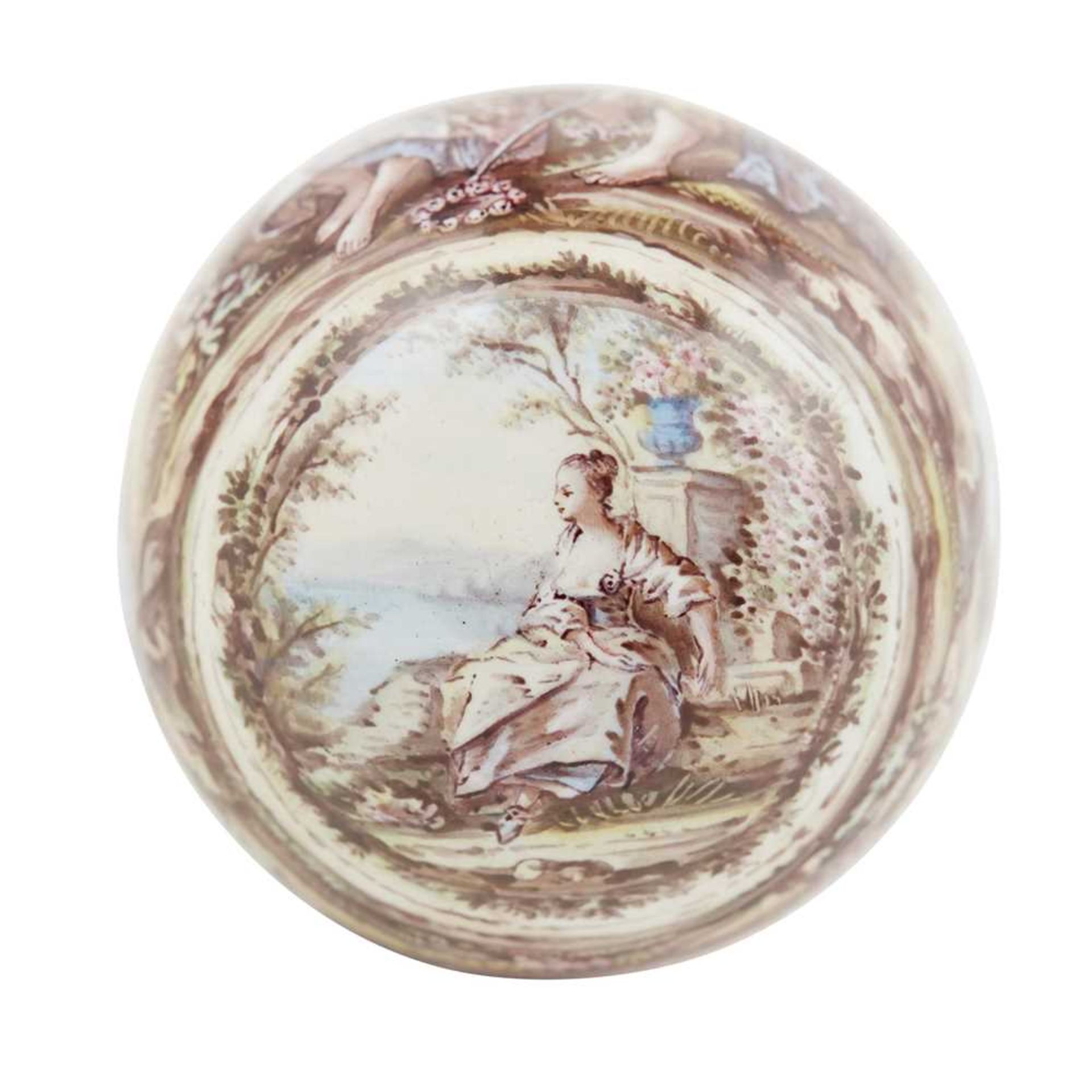 A cased mid 19th century gilt and gem set porcelain scent bottle - Image 3 of 3