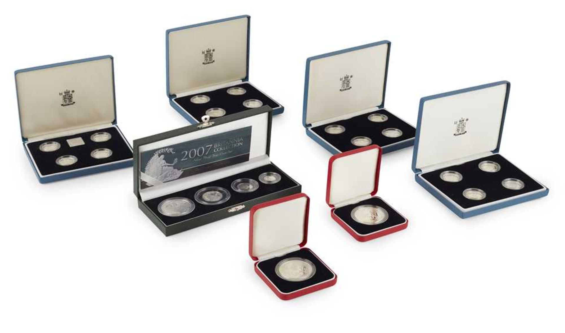 A collection of Royal Mint silver proof £1 coin sets