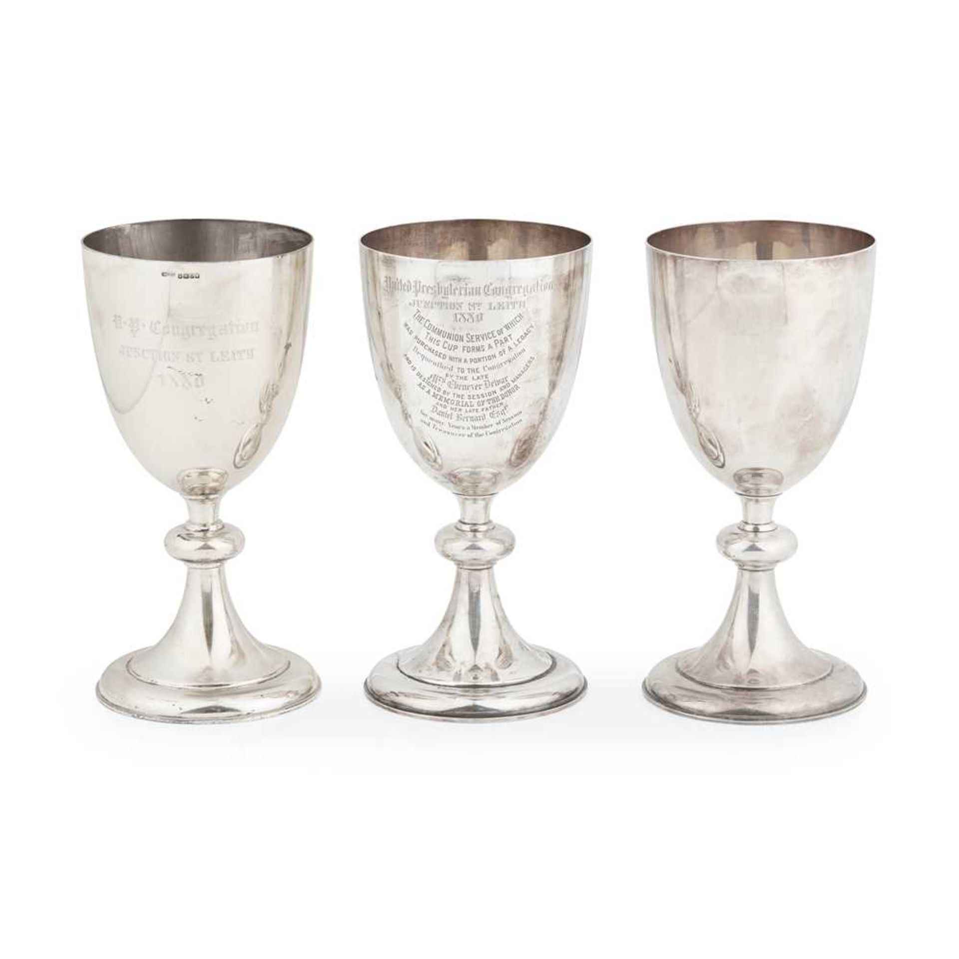 A pair of Victorian silver chalices - Image 2 of 3