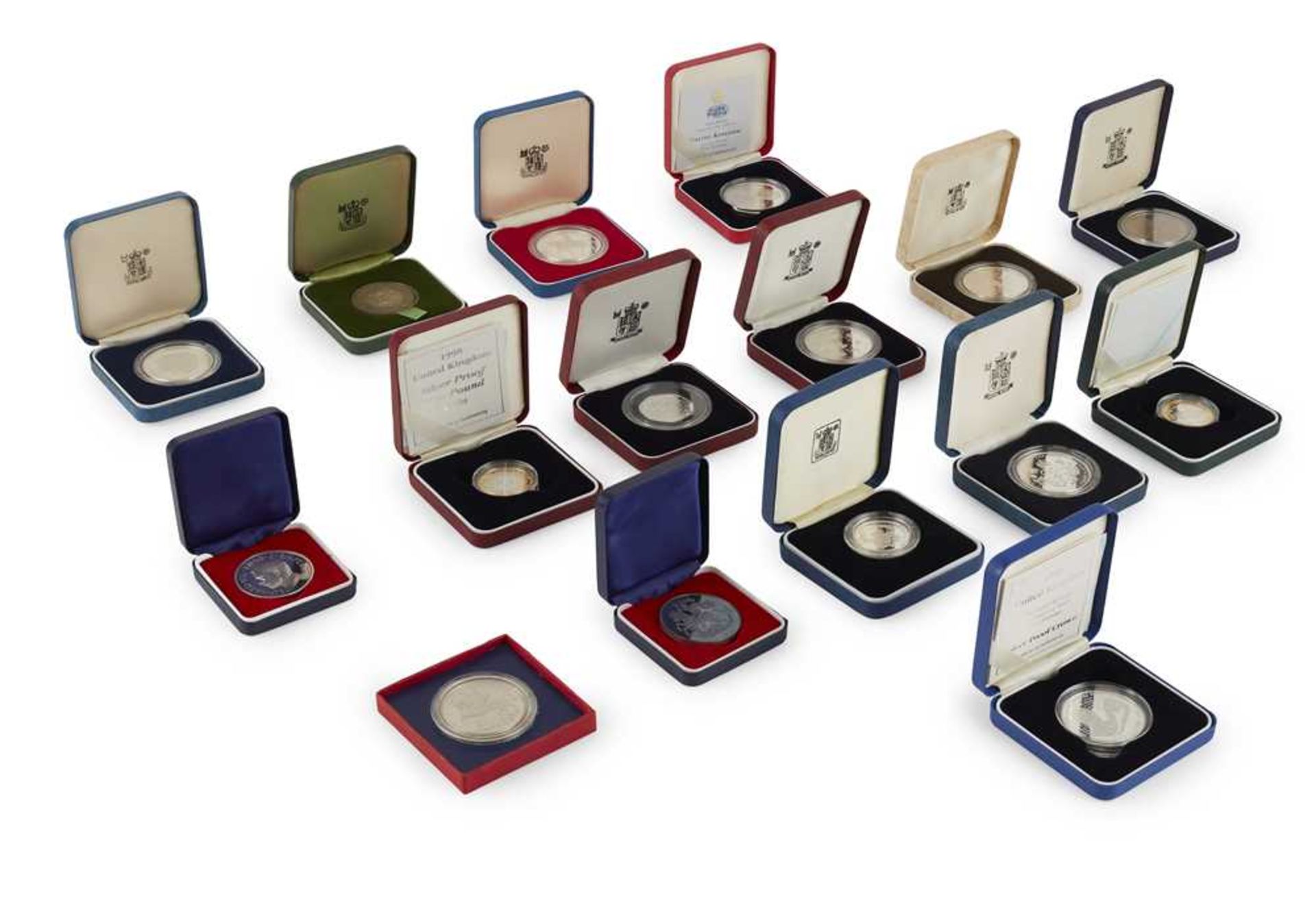 A collection of silver proof coin