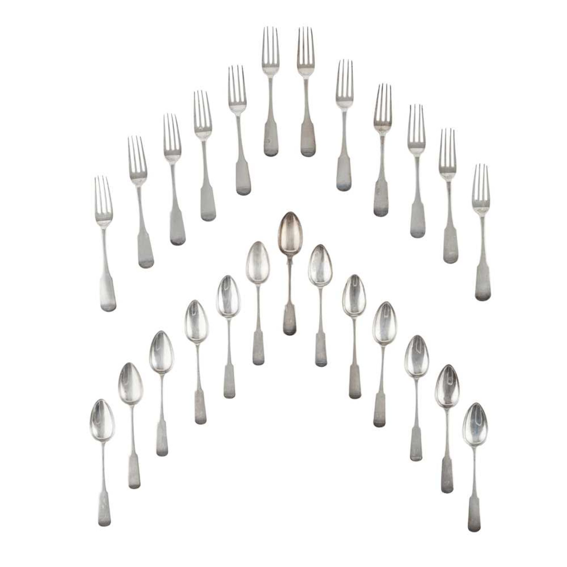 A set of twelve George III tableforks