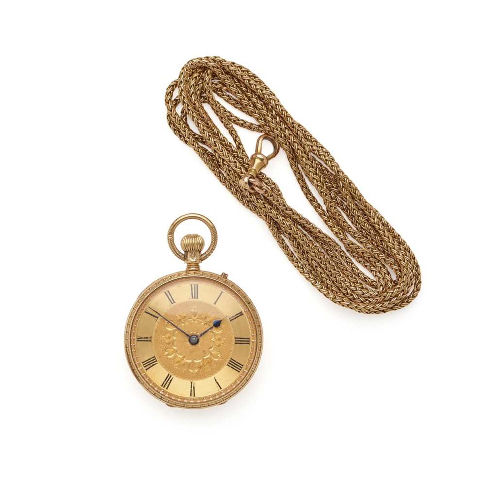 An 18ct gold pocket watch and chain