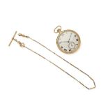 Longines: an art deco gold pocket watch with chain