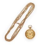 A 19th century fob watch and chain