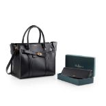 A black leather Zipped Bayswater handbag, Mulberry