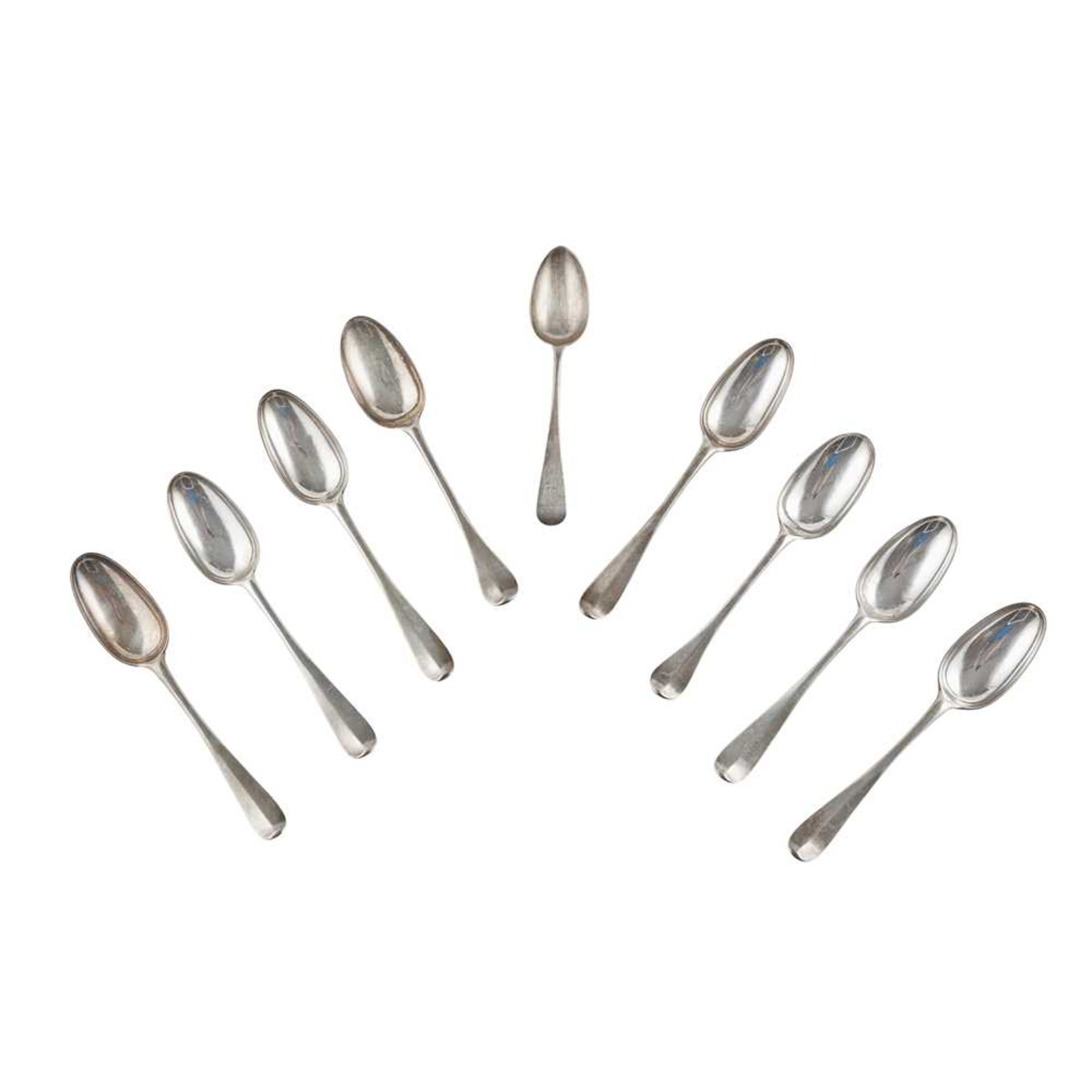 A set of six George II tablespoons