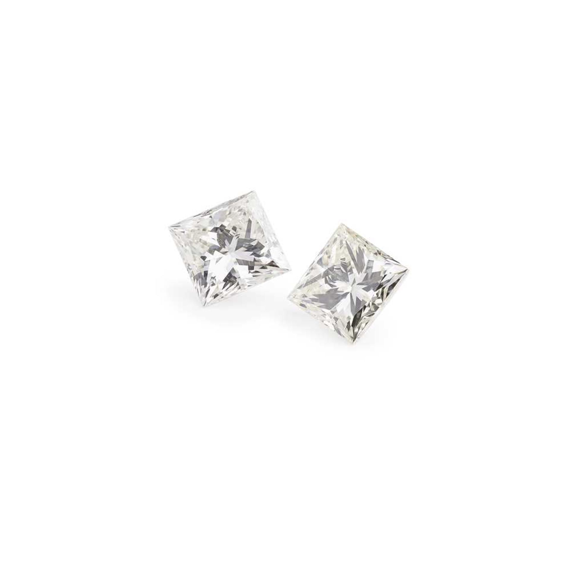 Two princess-cut diamonds