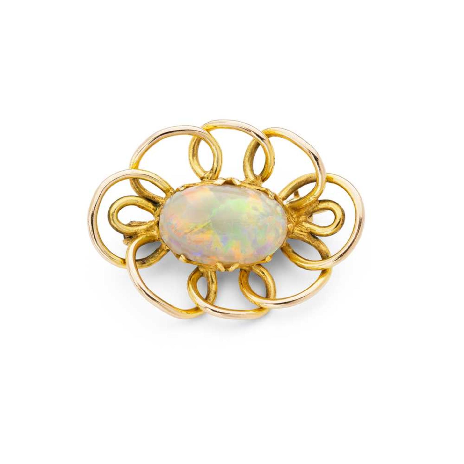 An opal brooch