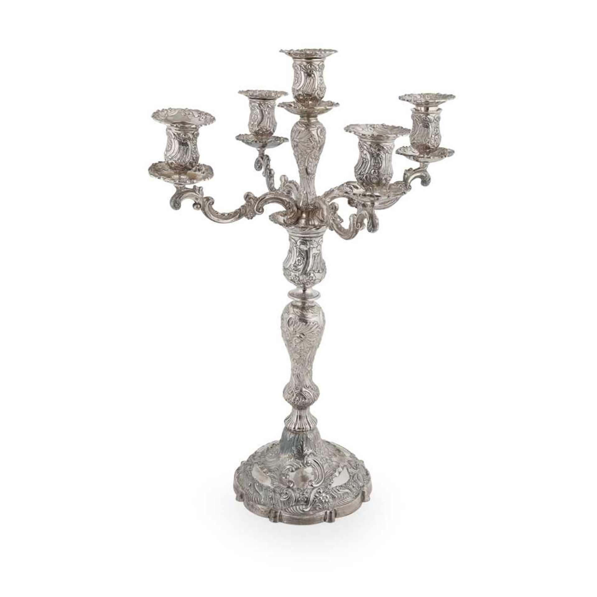 A pair of late Victorian four branch candelabra - Image 2 of 2