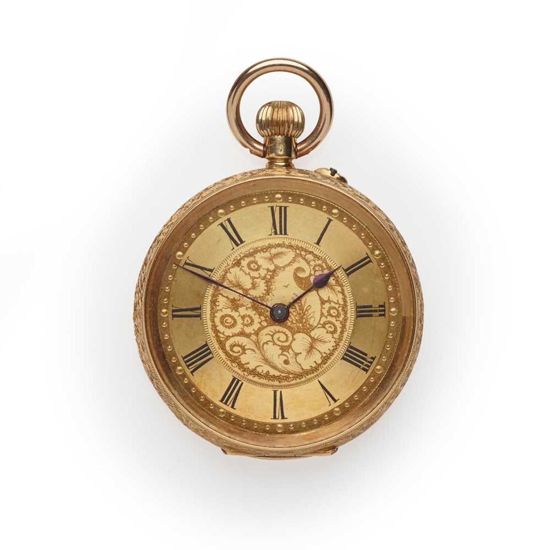 A 19th century fob watch and chain - Image 2 of 2