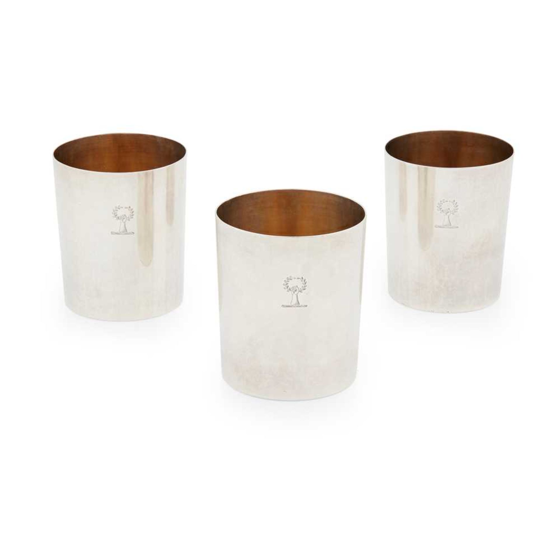 A set of three George III stacking beakers