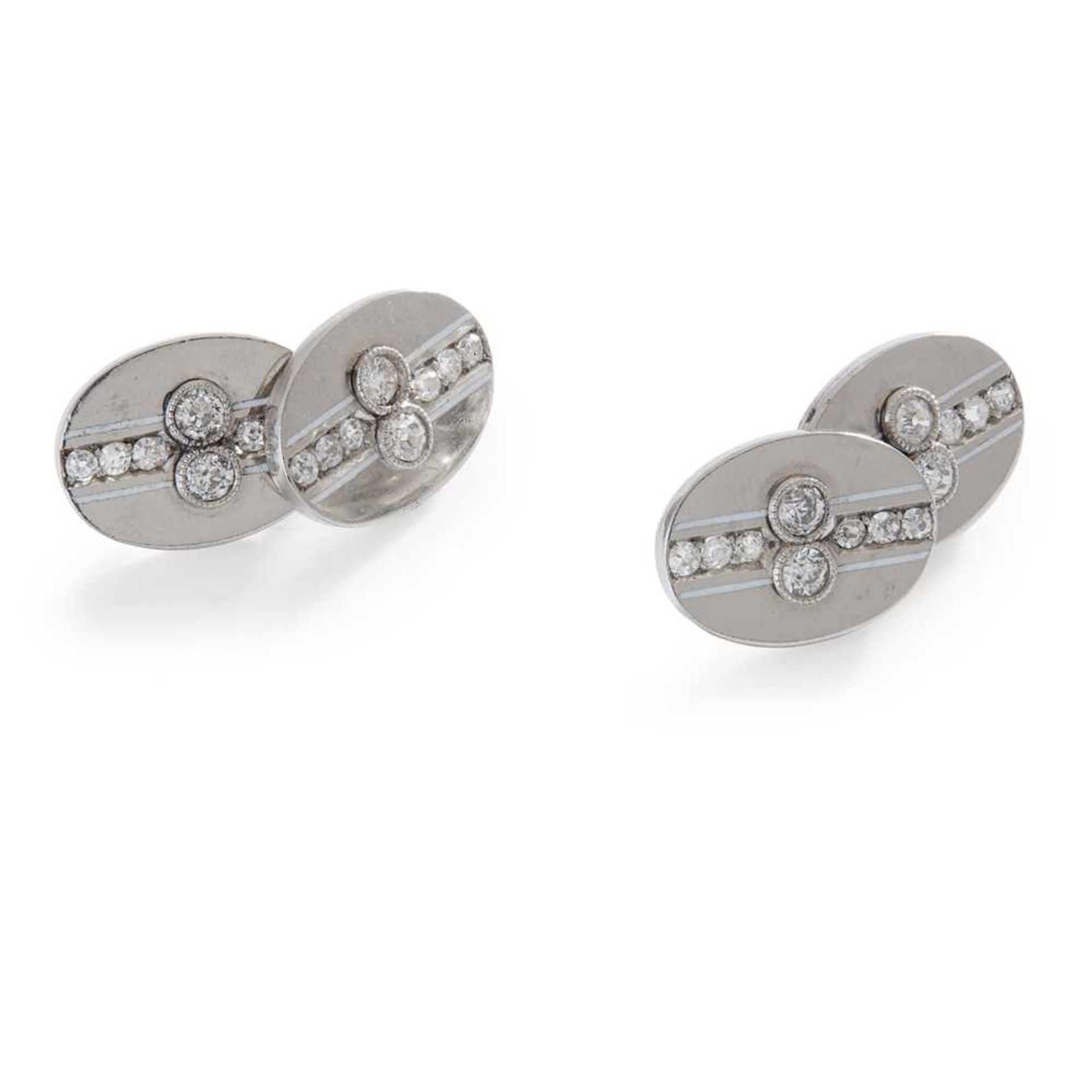 A pair of diamond cufflinks