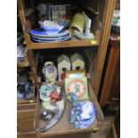 Miscellaneous tiles, miniature china, horns and other collectables