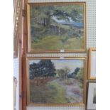 Yoli Kimitsuka A pair of coastal landscapes oil on canvas signed and dated 1982 and 1986 50 x 60