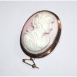 A 9 carat gold framed cameo