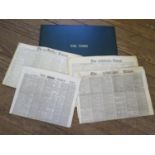 A presentation set of The Times newspapers: February 7 1952, October 24 1856, June 28 1929 (two Late