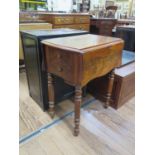 A mid 19th century Anglo-Italian mahogany Pembroke table, the shaped rectangular top over two frieze