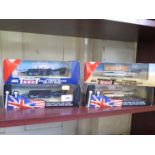 Lledo: One gold, two black and one silver Thrust Supersonic Cars in original window boxes (4)