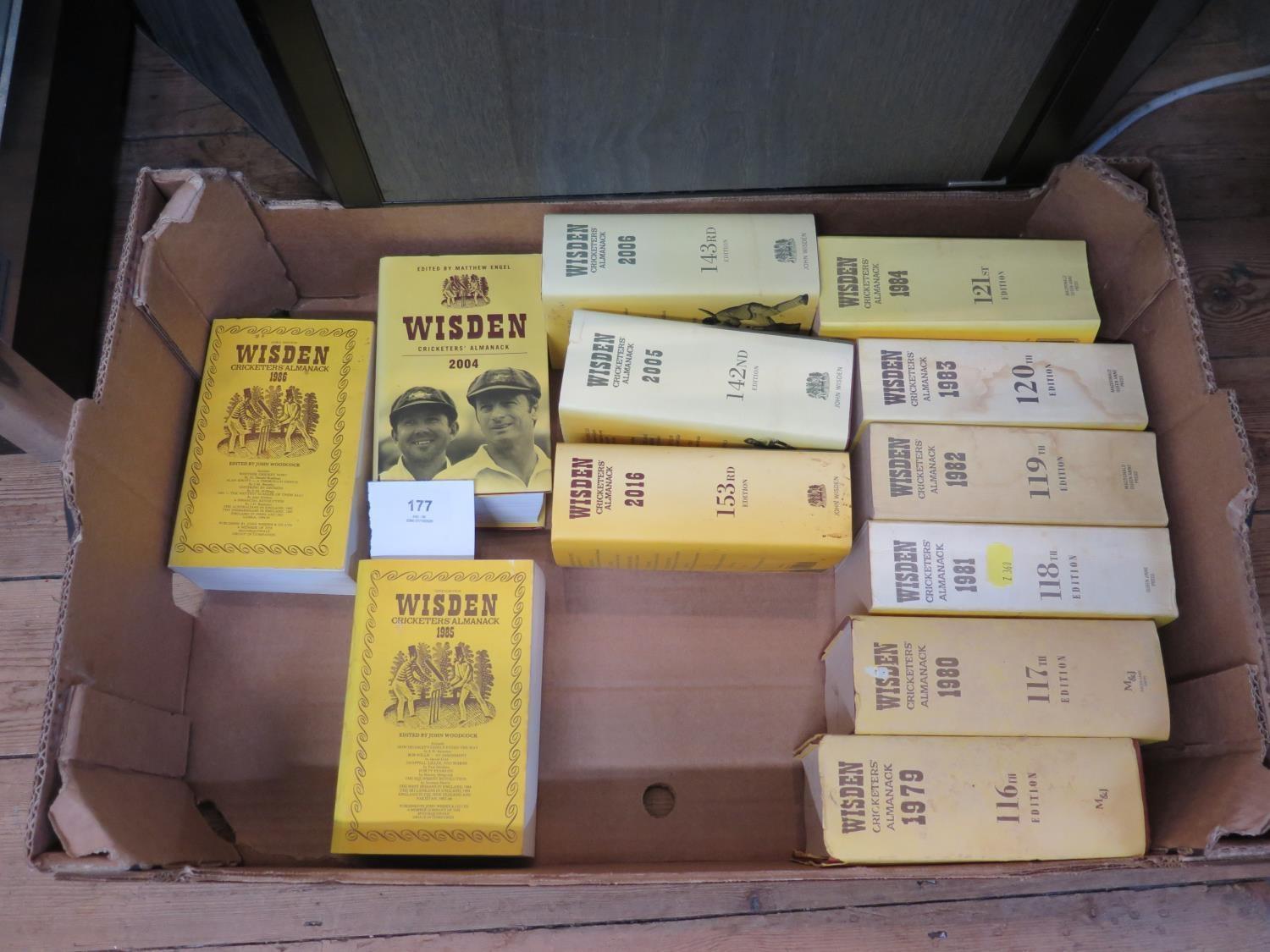 Wisden Cricketer's Almanacks, 1979 - 86, 2004 - 2006 and 2016 (12)