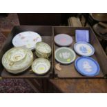 Nine Wedgwood Jasperware Valentine's plates, Copeland Spode tablewares, retailed by Thomas Goode,