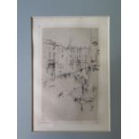 James McNeill Whistler (1834 - 1903) Alderney Street etching for Gazette des Beaux-Arts Butterfly