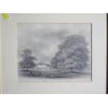 19th century English School 'Wintern from the oak near the Summer House' pencil sketch