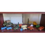 Dinky Toys 25 series orange Fiat Trunk with Trailer, Bedford Tipper, Mechanical Horse Coventry