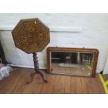 A Victorian parquetry snap-top tripod table, the octagonal top with central compass motif, on a