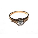 A single stone faux diamond ring
