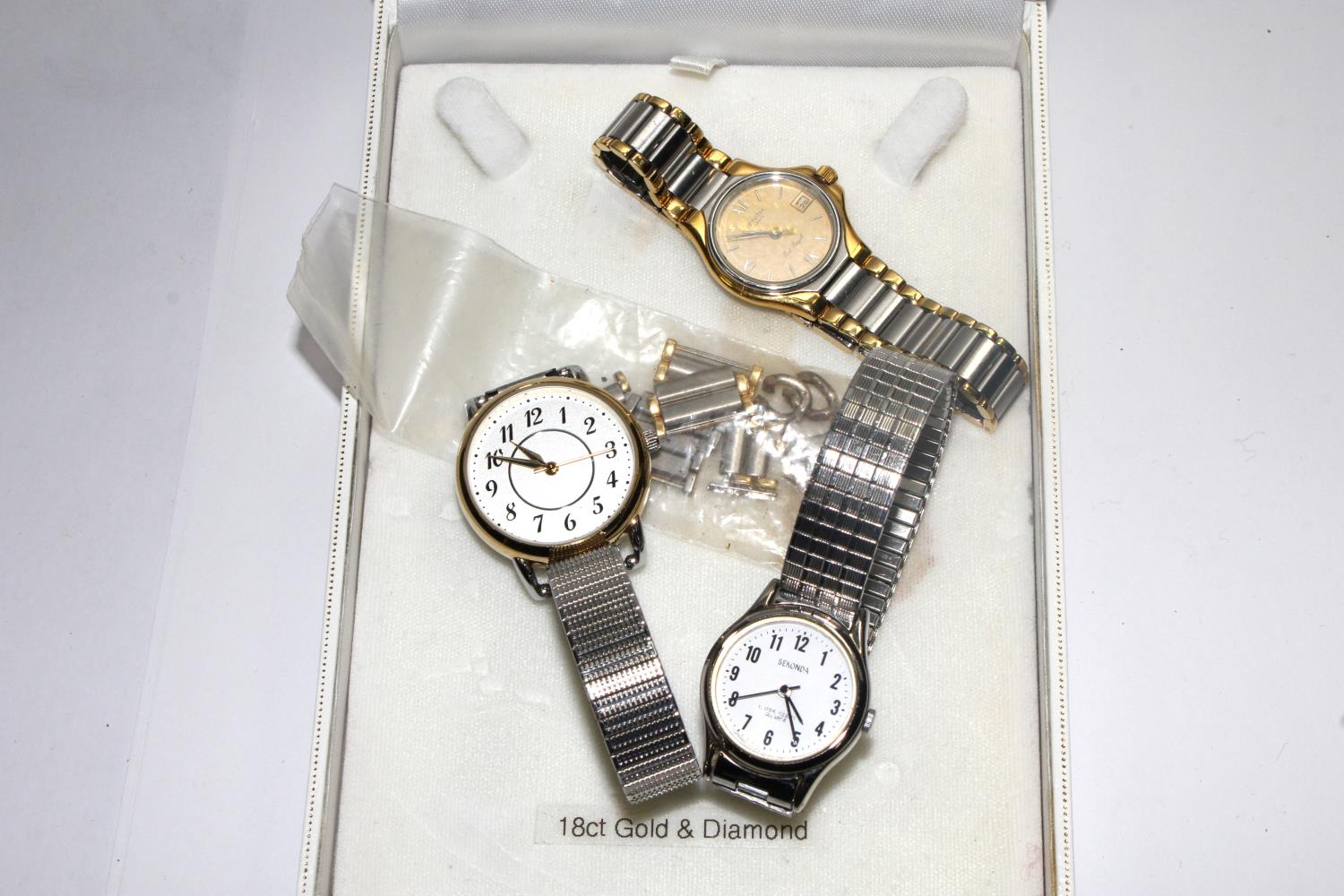 Two ladies costume watches and a bi-metal Zenith wristwatch